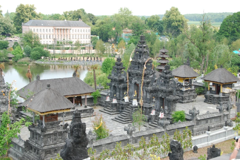 a castle like structure made out of black rocks