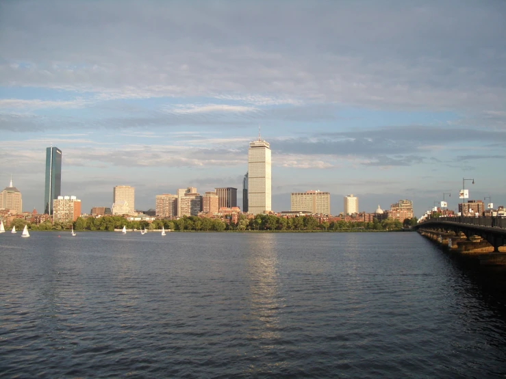 a view of an urban city from the water