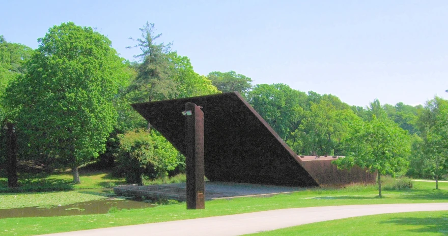 the triangle shaped structure is located in a park
