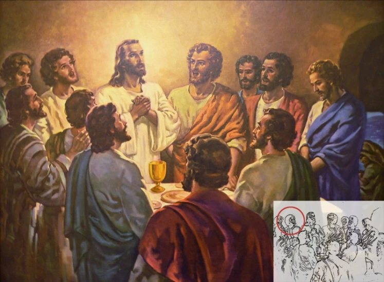 an image of jesus talking to the people in front of him