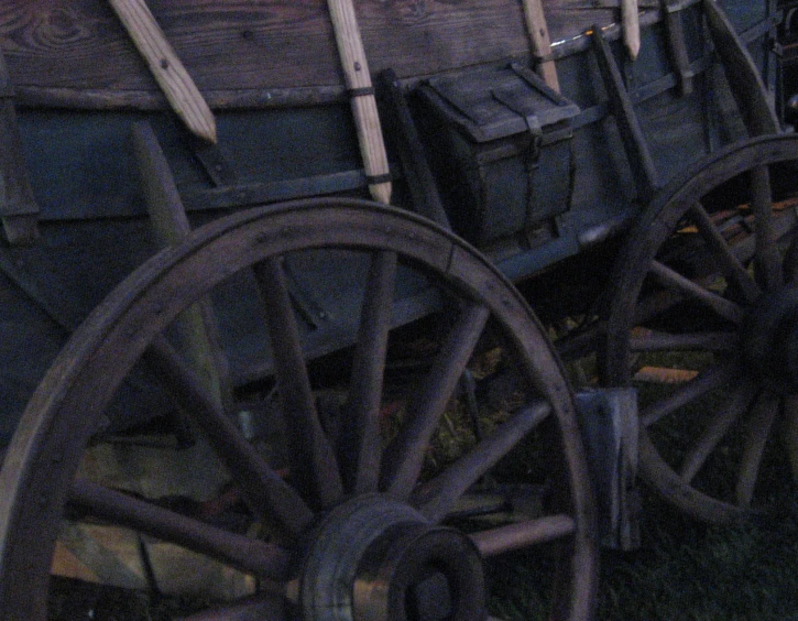 old wooden wheels are used for transporting wagons