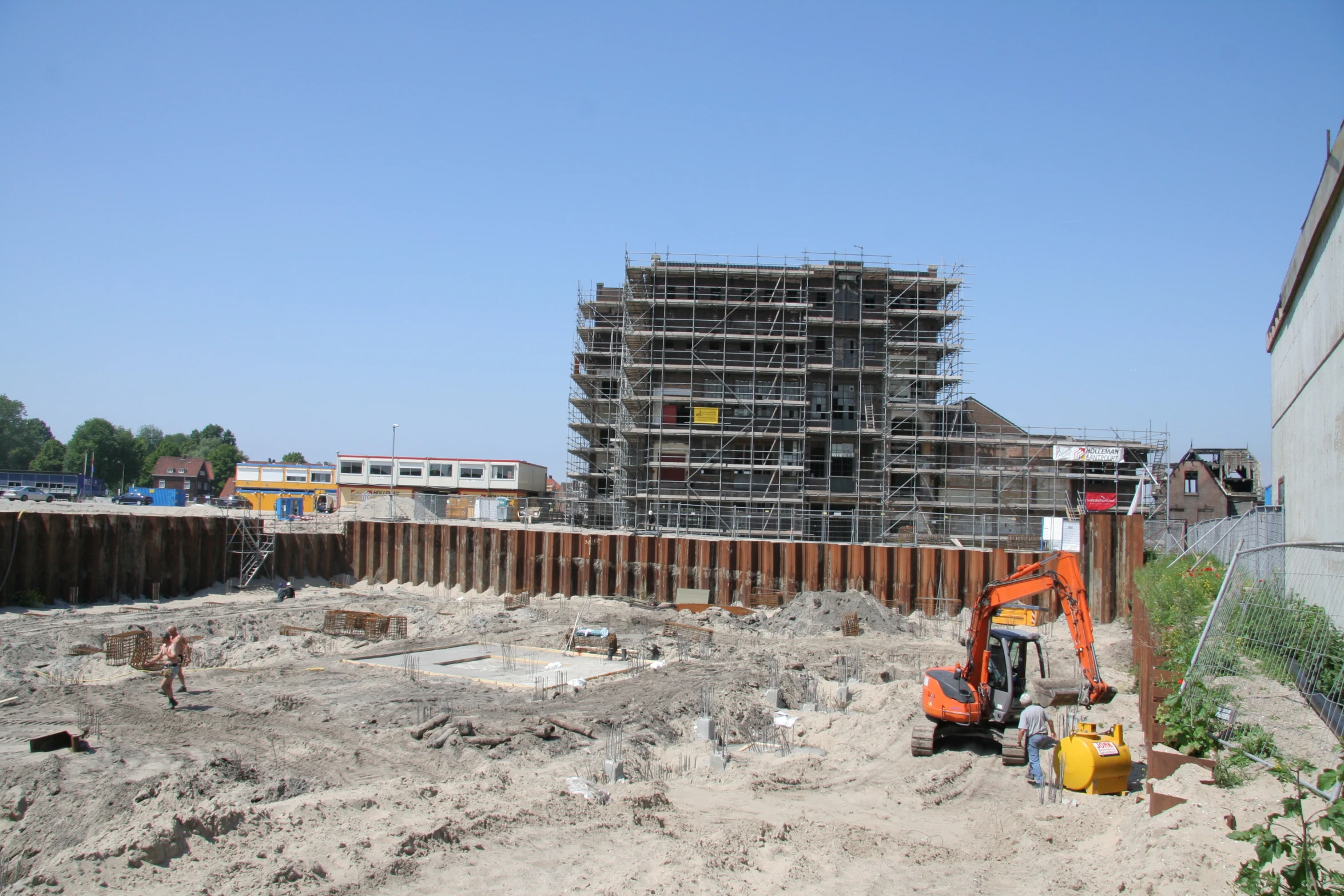 construction underway to build new buildings along a construction site