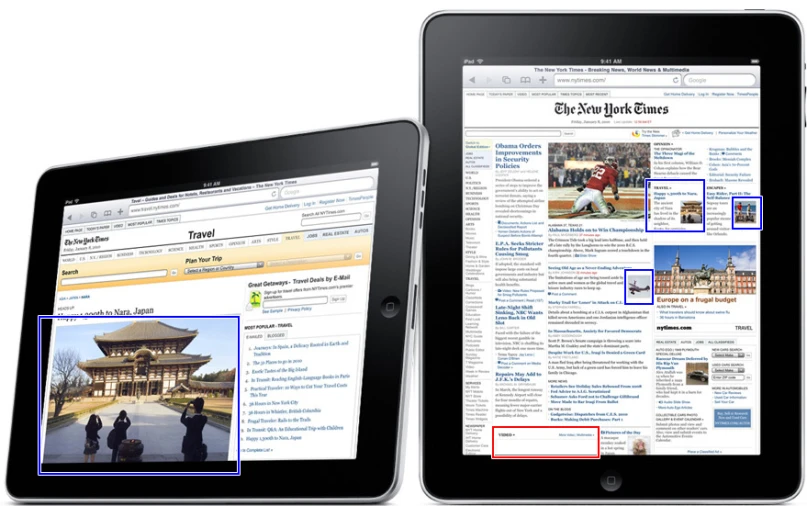 an ipad and an iphone are shown with a page where people are looking at them