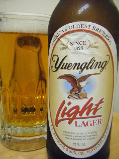 an eagle beer is next to a glass