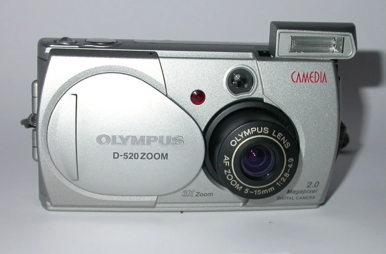 an old compact camera with lens has an extra zoom to take pictures