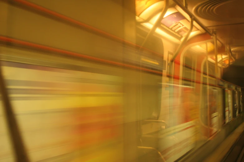 blurry image of a train with no passenger car