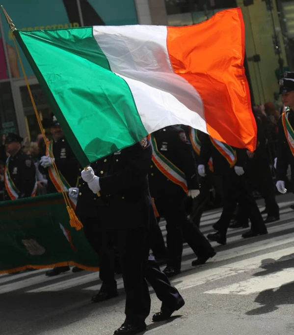 a large flag with the colors of irish tricols