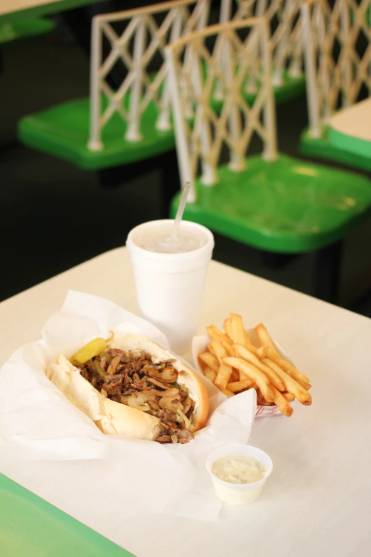 a table with some food and cups on it