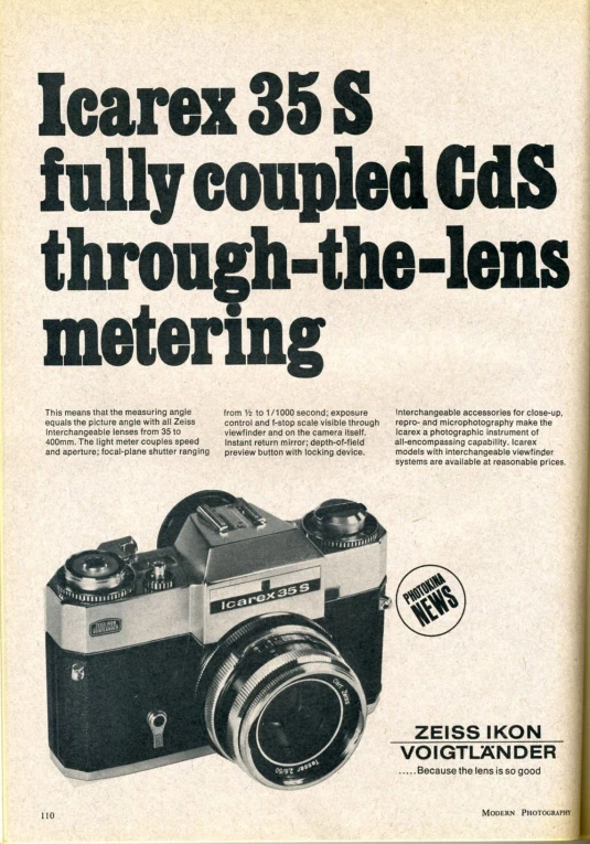 a advertit with a vintage camera from the seventies