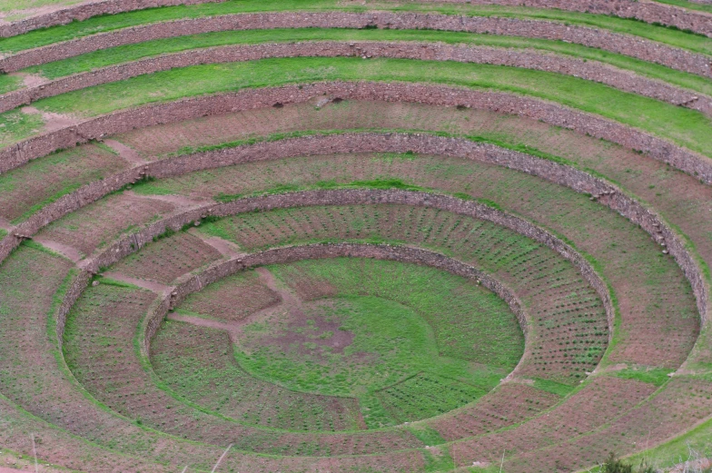 this is an aerial po of a circular grass patch