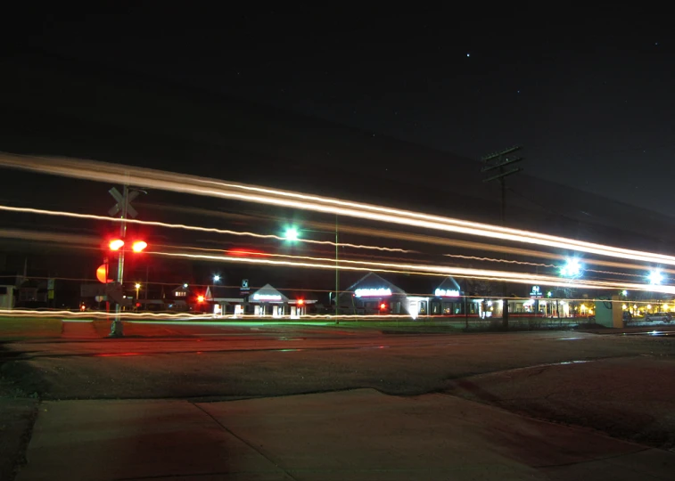 a city street filled with lots of traffic light