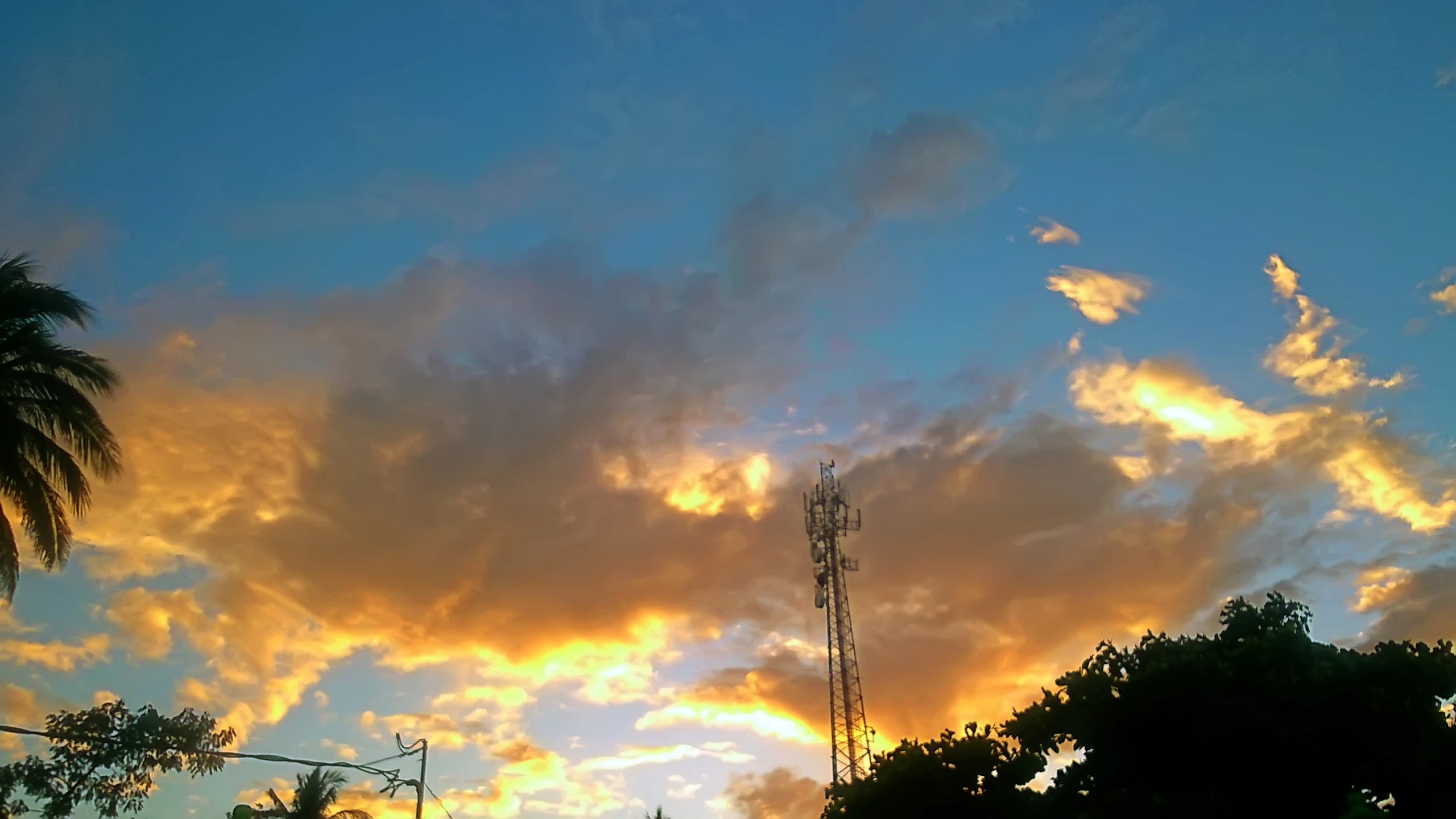 a large cloud in the sky above some trees