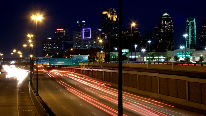 a view of the city at night in the distance