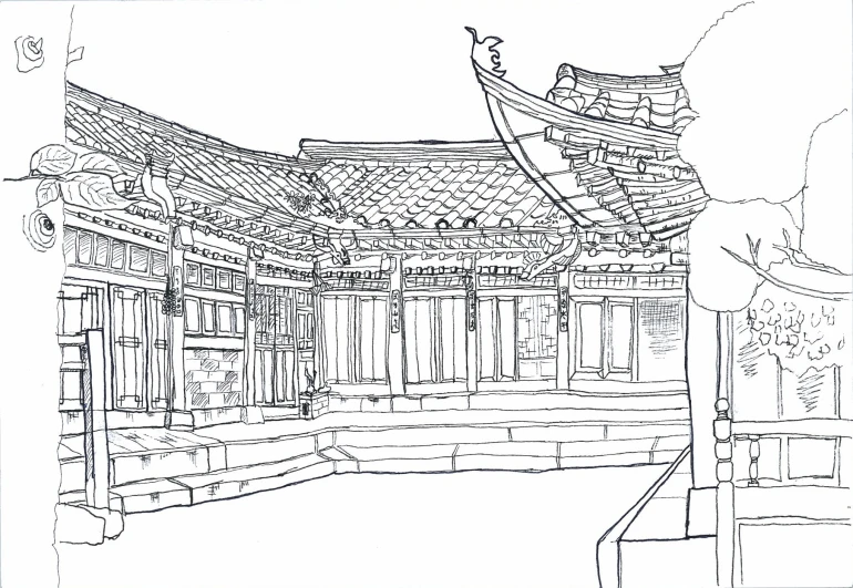 an architectural drawing showing the building