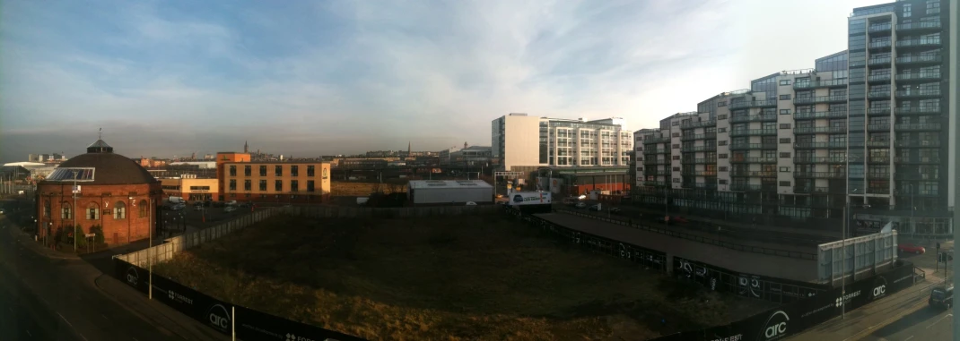 the skyline is shown as clouds roll over