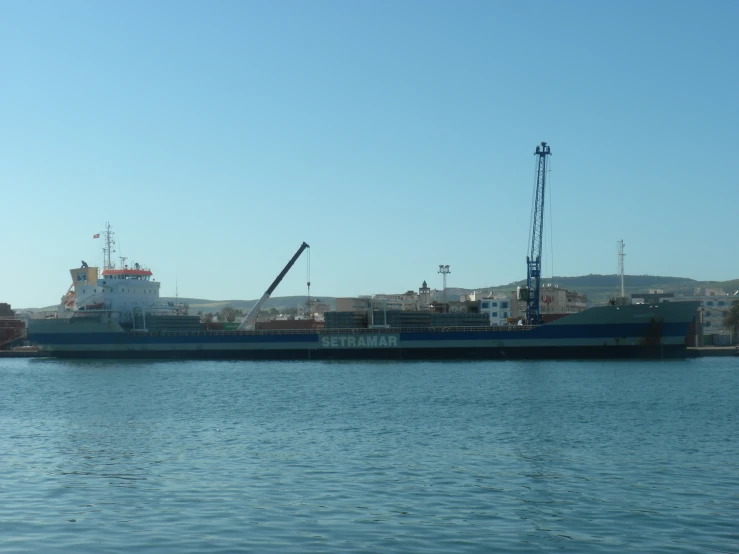 a large barge that is sitting in the water
