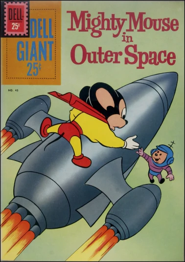cover of a cartoon featuring the character mickey mouse in outer space