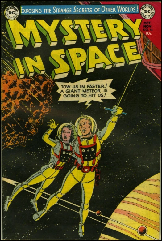 a comics cover with two people being held in the air
