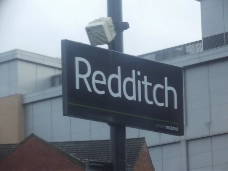 a view of a street sign with the words redditch