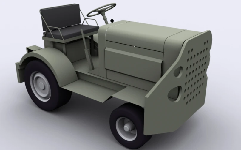 the military truck is green and has two seats