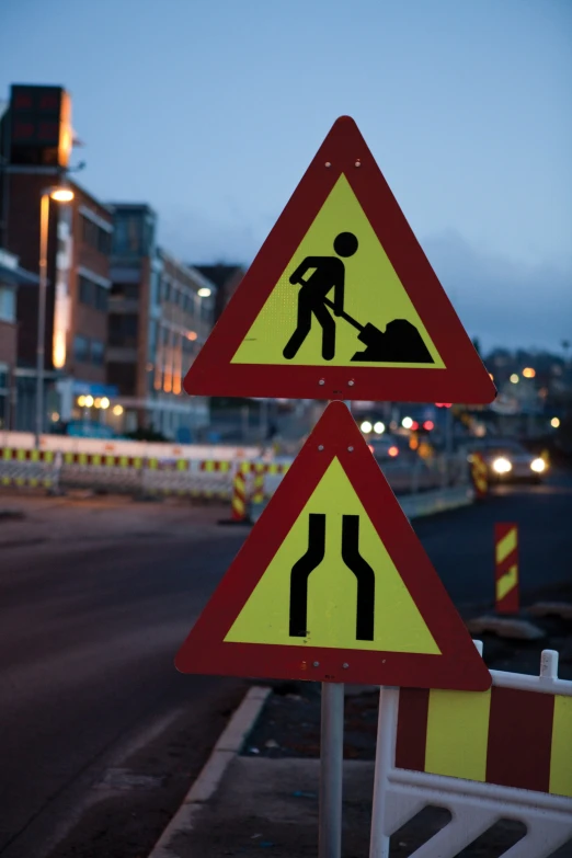 a street sign warning people that construction may be done