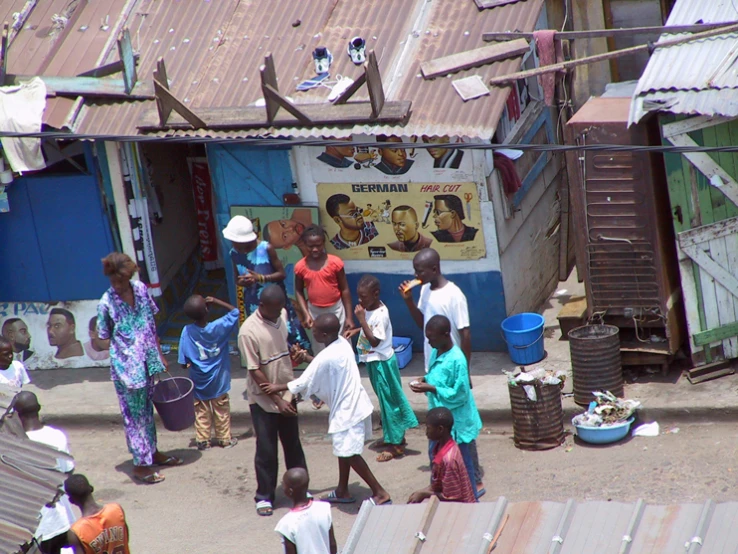 a group of people that are standing around