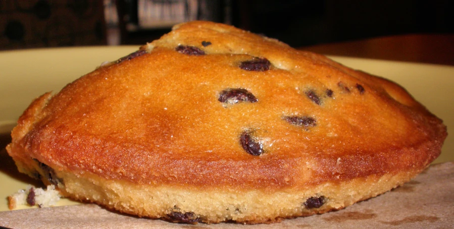 a dessert item on a plate on top of a table