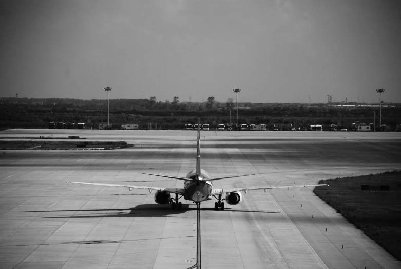 the large passenger jet is on the runway