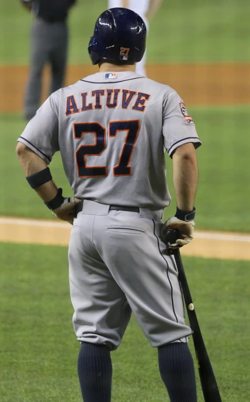 a man standing on the field with a bat