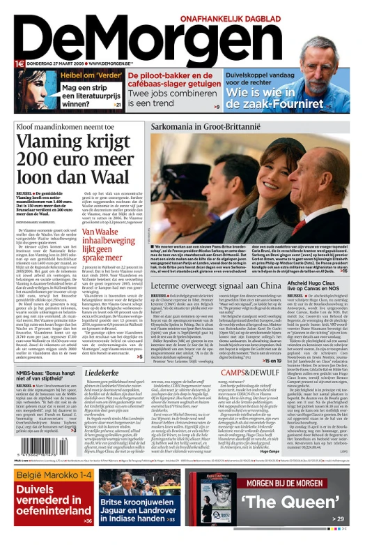 the front page of the march 18, 2009, germany news