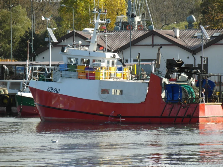 a big boat that is floating in the water