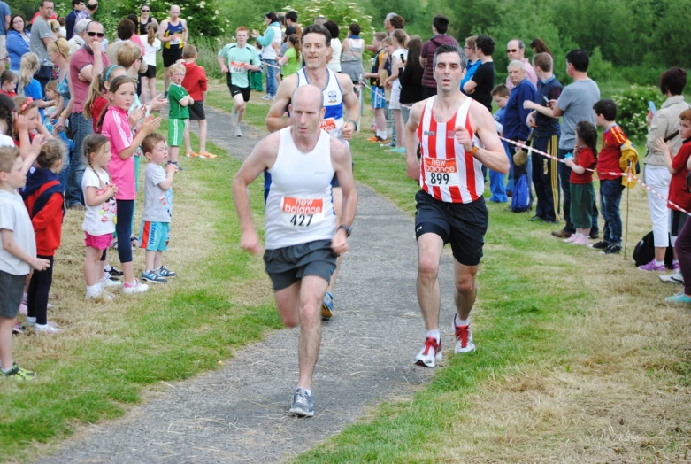 a couple of people that are running in a race