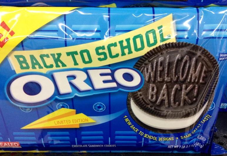 there is a bag of back to school oreo cookies