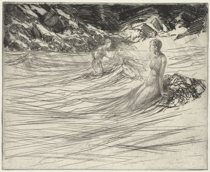 a man standing in water and holding onto the waves