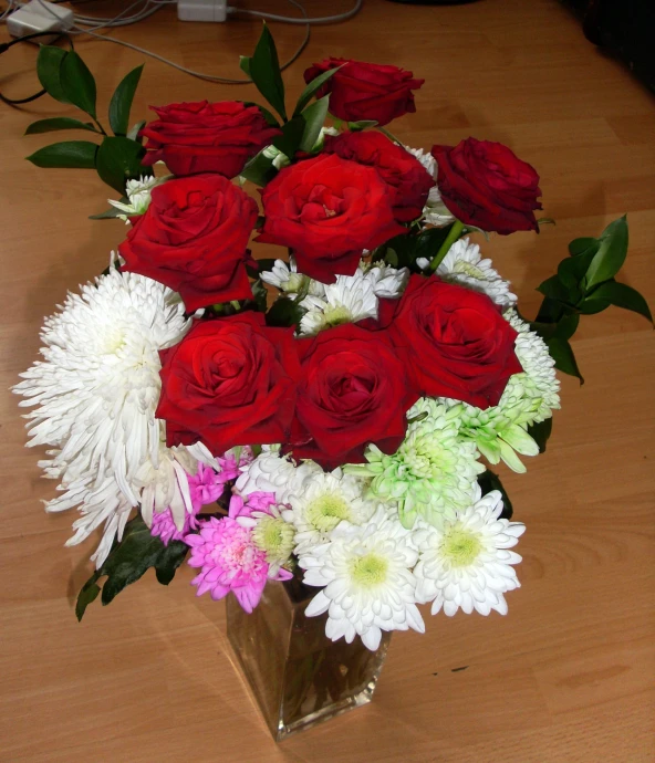 flowers in a vase on a table