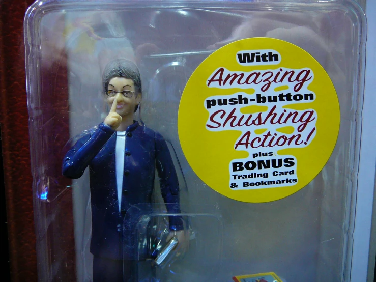the action figure is being displayed in a box