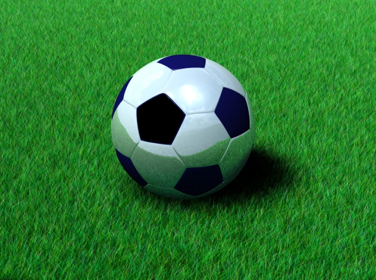 a soccer ball sitting on top of green grass