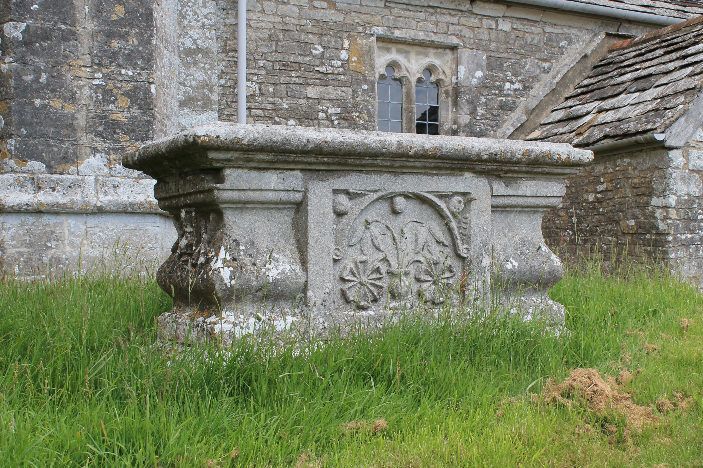 this is an old cemetery in the background