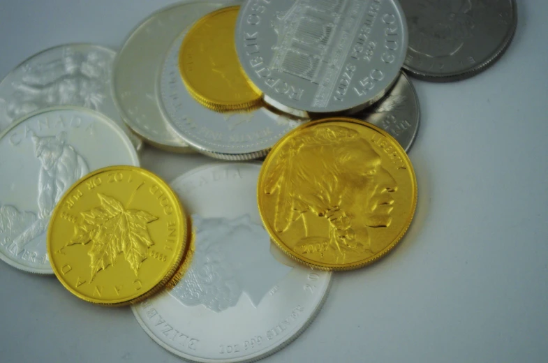 several american silver and gold coins