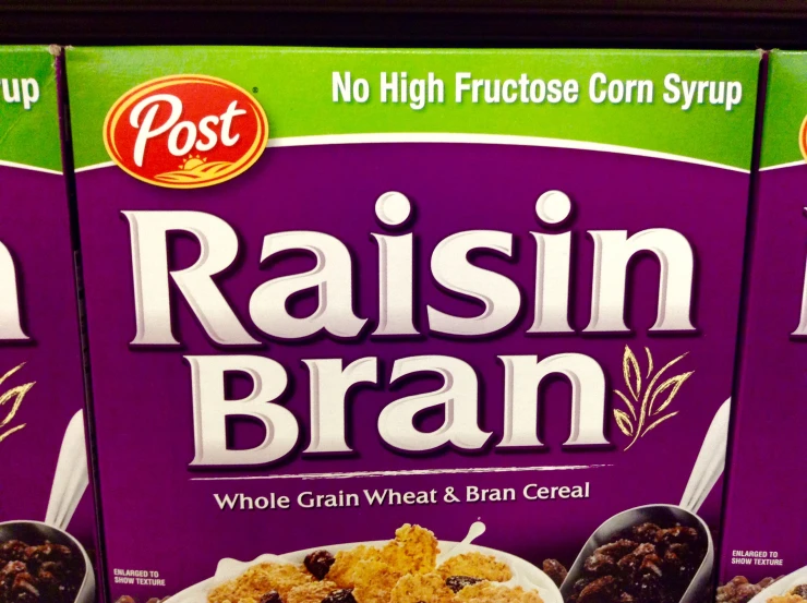 box of raisin n cereal with chocolate chips and cereal oatmeal