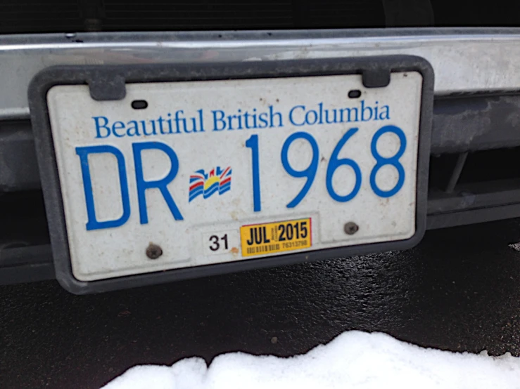 the license plate that appears to be for an individual