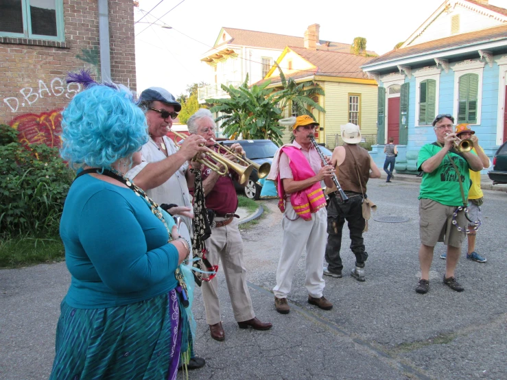 a group of people that are standing around