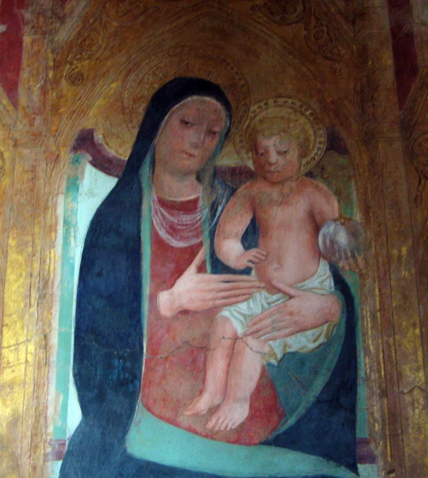 an ornate picture of a woman and child