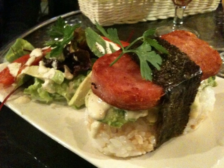 a meal sitting on top of a white plate