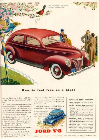 an advertit with a classic car for ford v8 8