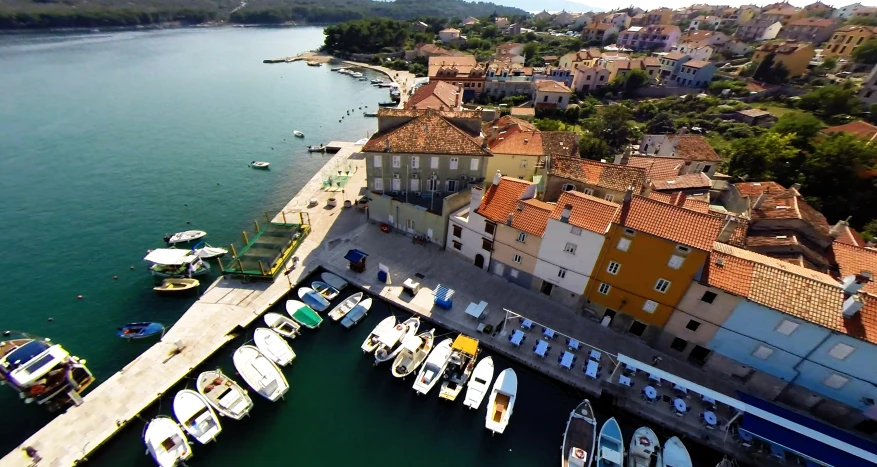 a small marina with some boats in it