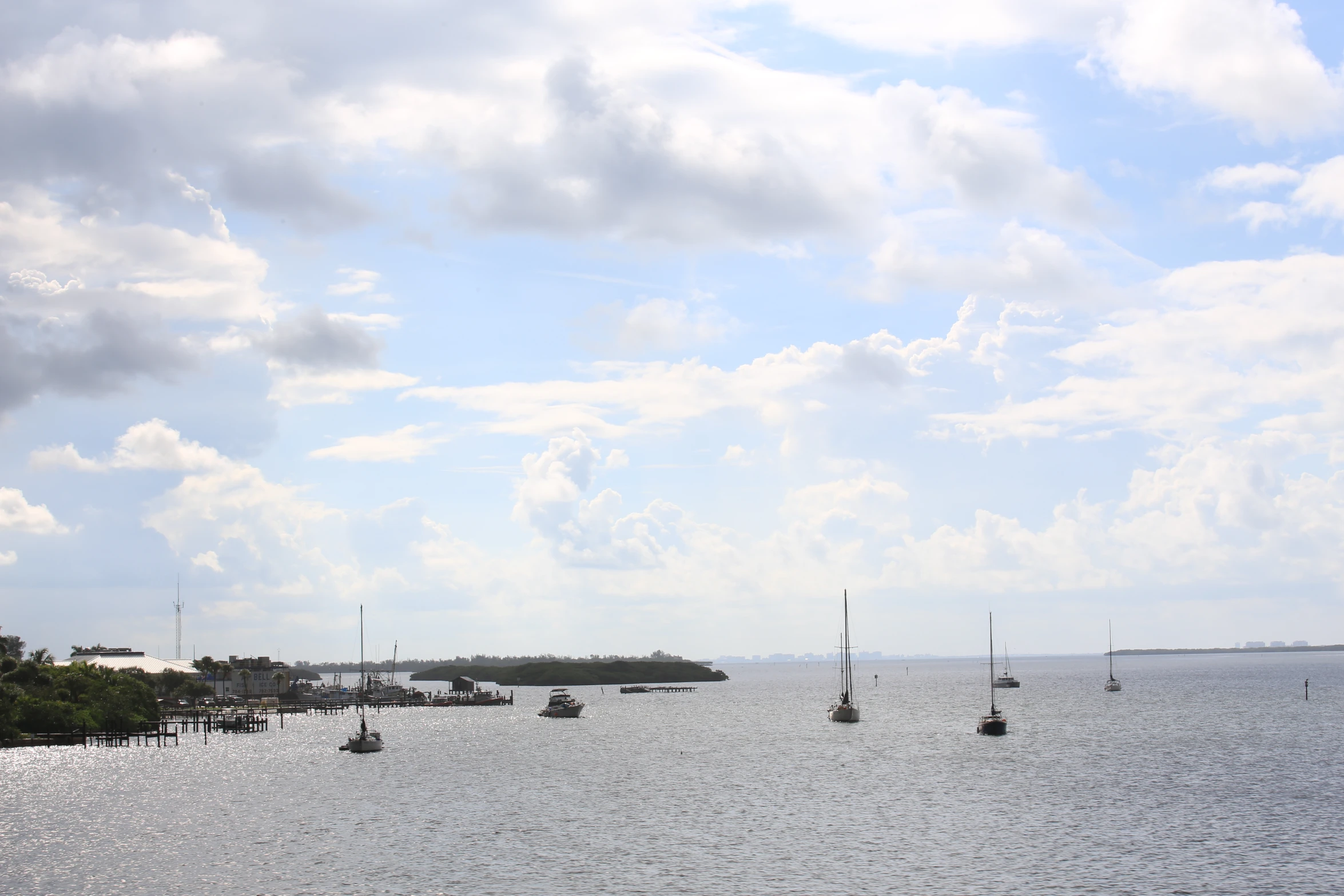 an area with several sailboats in it