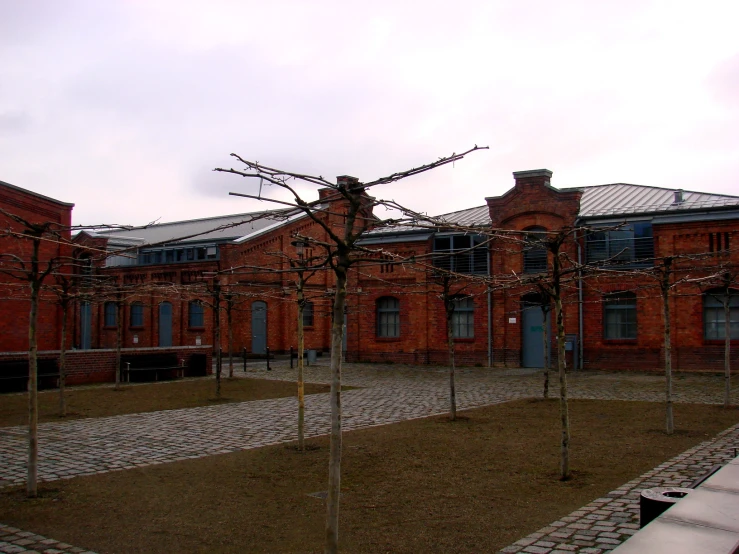 a building with several trees outside it