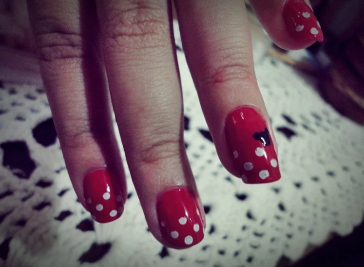 an image of nail designs with polka dots on the nails