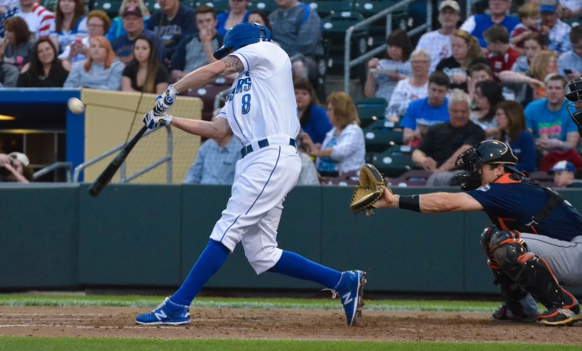 a baseball player swinging a bat during a game